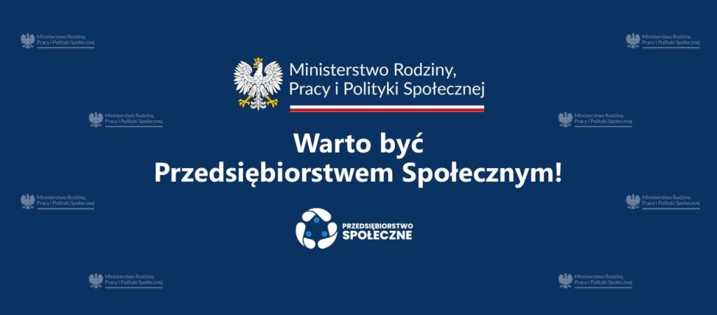 Na niebieskim tle logo Ministerstwa Rodziny, Pracy i Polityki Społecznej oraz nazwa programu