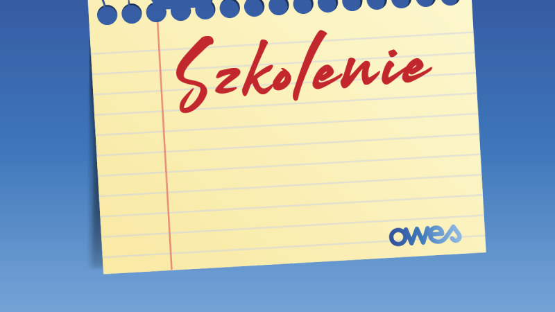OWES-grafika-1200×1000-szkolenie (002) Żółta karteczka z notatnika z napisem szkolenie